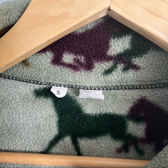 Running Horses Fleece Zip Up Jacket Women’s Small Granola Girl Outdoor Hiking - Picture 4 of 4